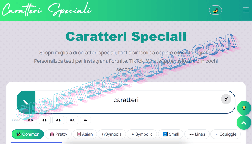 Caratteri Speciali