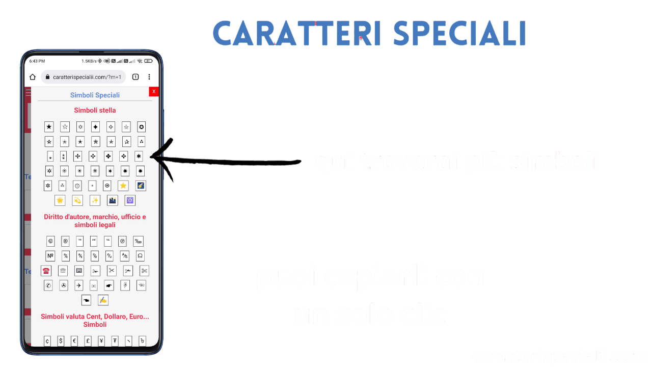 how to use Caratteri Speciali